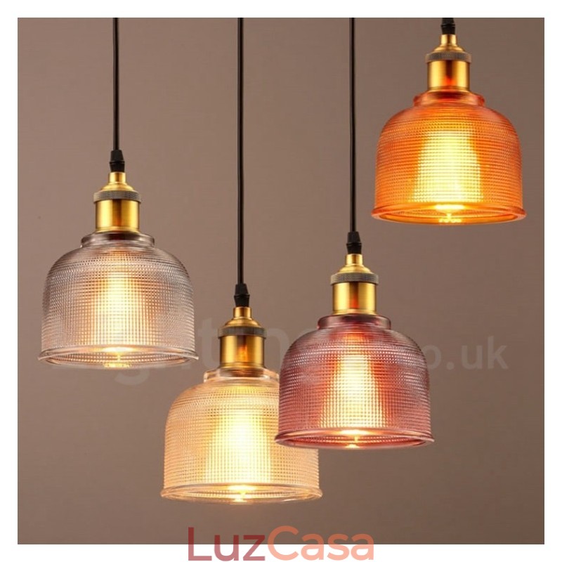 1 Luz Moderna Contemporânea Café Multi Cores Vidro Pendente Luz