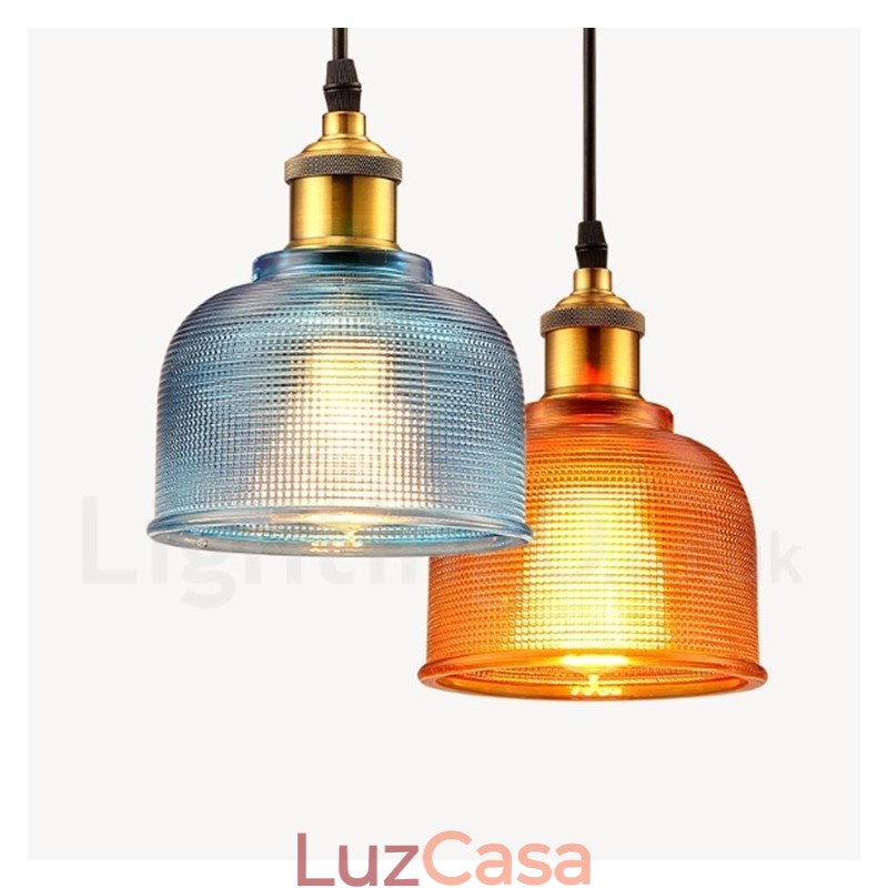 1 Luz Moderna Contemporânea Café Multi Cores Vidro Pendente Luz