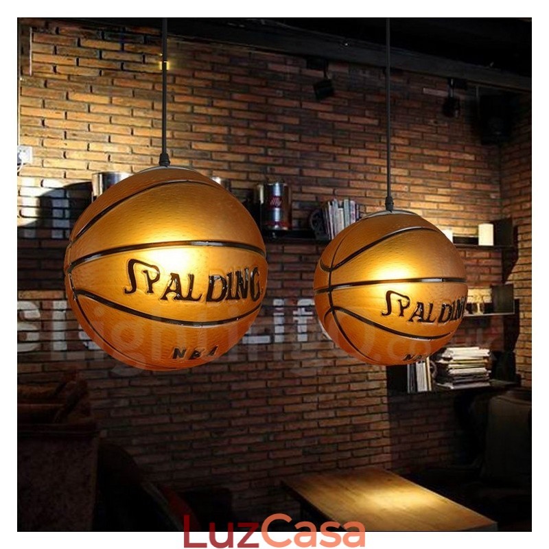 1 luz vintage moderna contemporânea basquete vidro sombra pingente luz