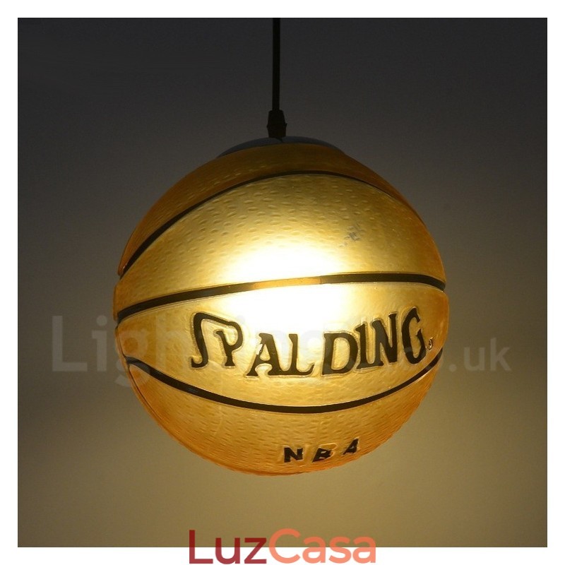 1 luz vintage moderna contemporânea basquete vidro sombra pingente luz