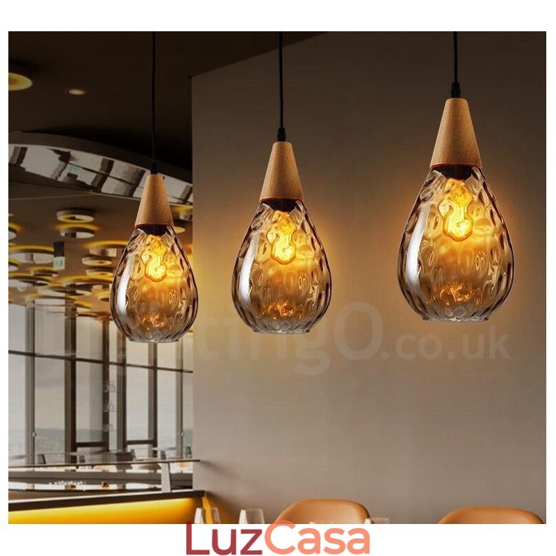 1 luz estilo nórdico moderno contemporâneo vidro pingente luz