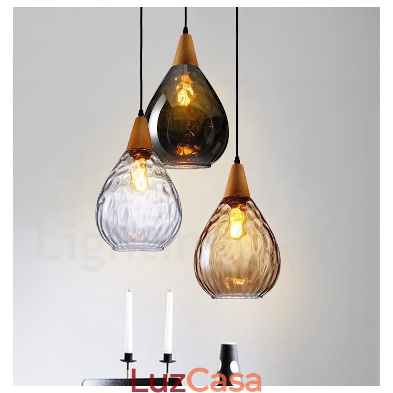 1 luz estilo nórdico moderno contemporâneo vidro pingente luz