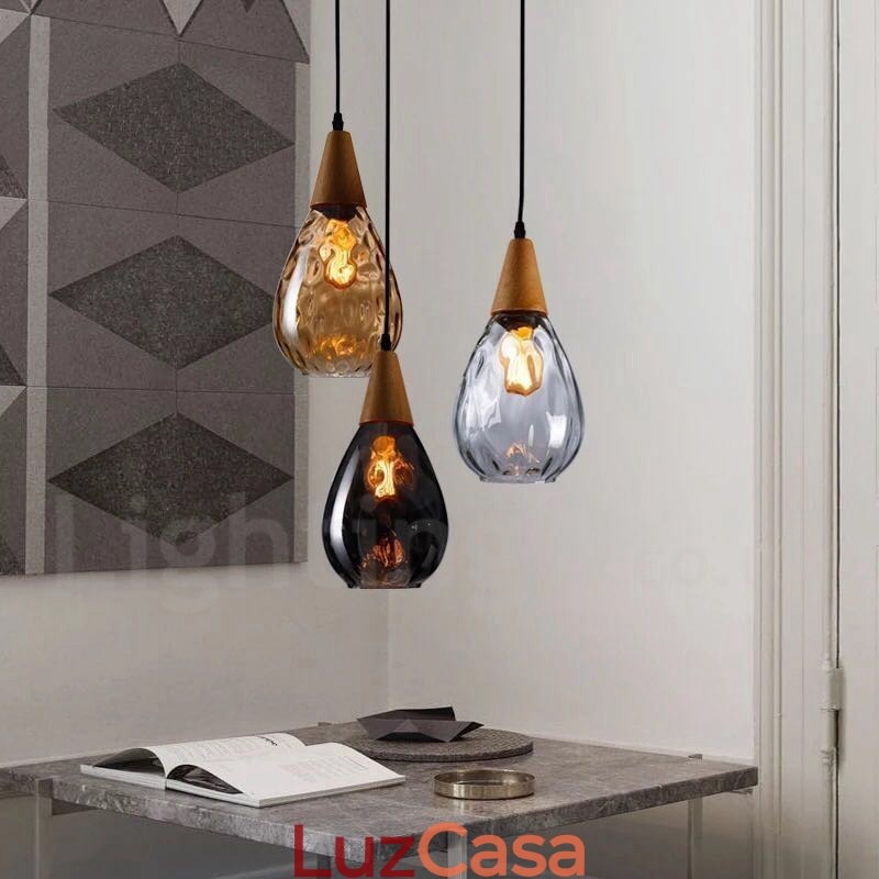 1 luz estilo nórdico moderno contemporâneo vidro pingente luz
