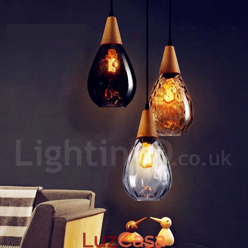 1 luz estilo nórdico moderno contemporâneo vidro pingente luz