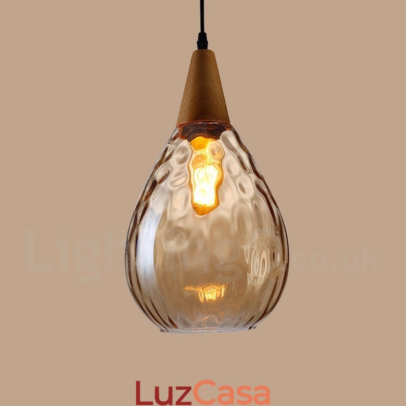 1 luz estilo nórdico moderno contemporâneo vidro pingente luz