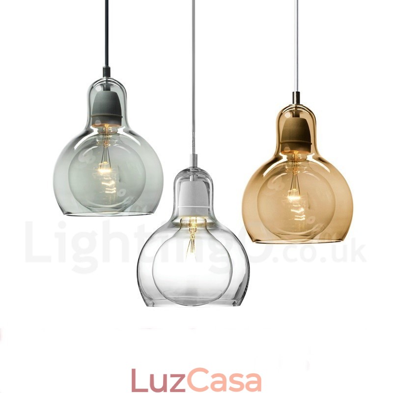1 luz estilo nórdico moderno contemporâneo vidro pingente luz