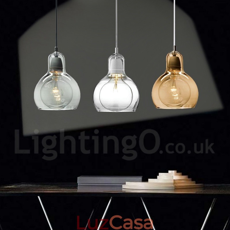 1 luz estilo nórdico moderno contemporâneo vidro pingente luz