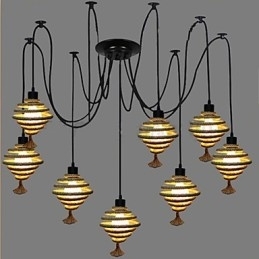 O lustre nórdico retrô Honeycomb Chandelier luminária The Heavenly Maids espalha flores.