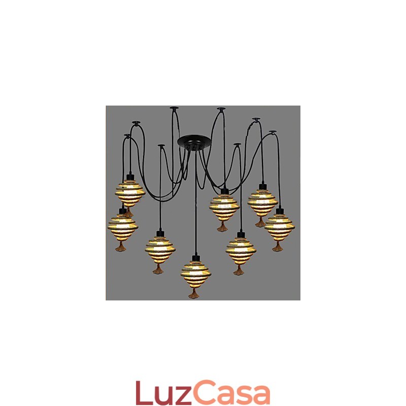 O lustre nórdico retrô Honeycomb Chandelier luminária The Heavenly Maids espalha flores.