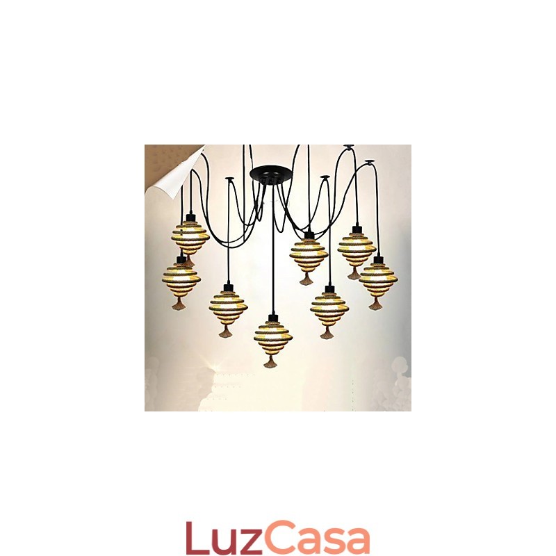 O lustre nórdico retrô Honeycomb Chandelier luminária The Heavenly Maids espalha flores.