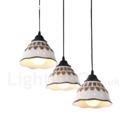 1 luz moderna contemporânea pendente com cúpula de cerâmica