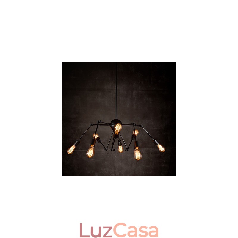Lustre criativo de níquel escovado com 8 luzes