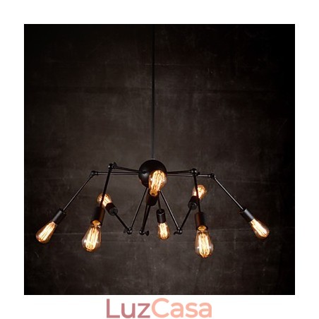 Lustre criativo de níquel escovado com 8 luzes Lustre criativo de níquel escovado com 8 luzes
