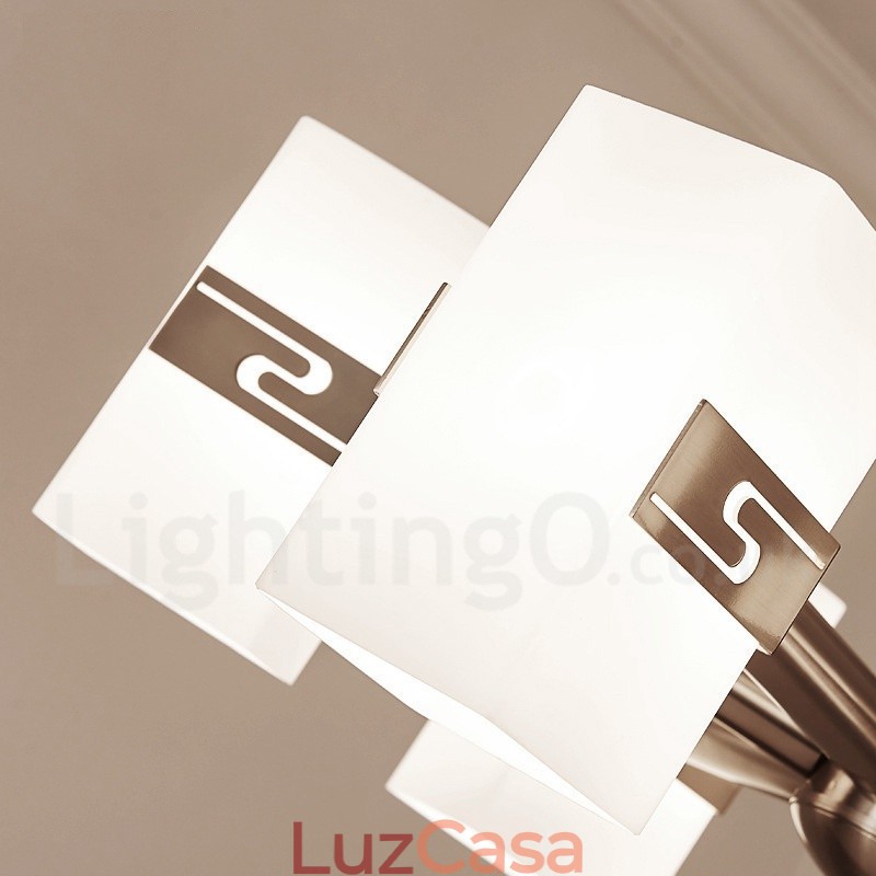 Lustre moderno contemporâneo de 6 luzes com cúpula de vidro