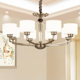 Lustre moderno contemporâneo de 6 luzes com cúpula de vidro
