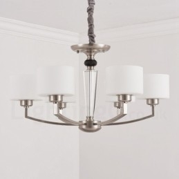 Lustre moderno contemporâneo de 6 luzes com cúpula de vidro