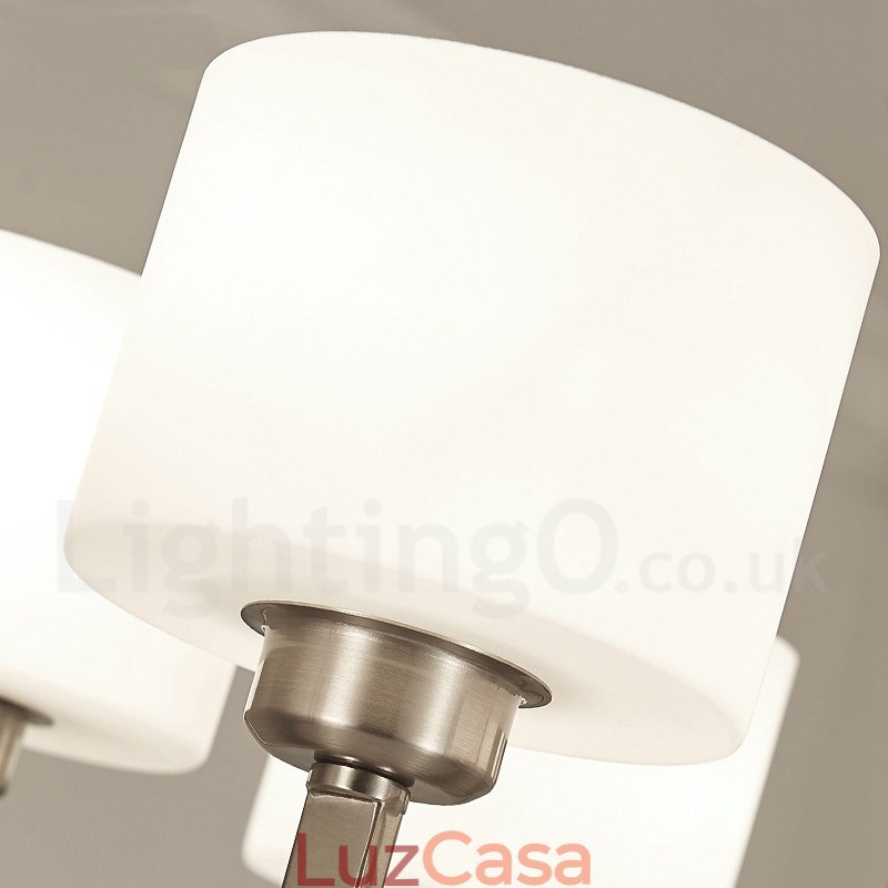 Lustre moderno contemporâneo de 6 luzes com cúpula de vidro