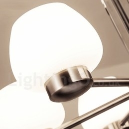 Lustre moderno contemporâneo de 8 luzes com cúpula de vidro