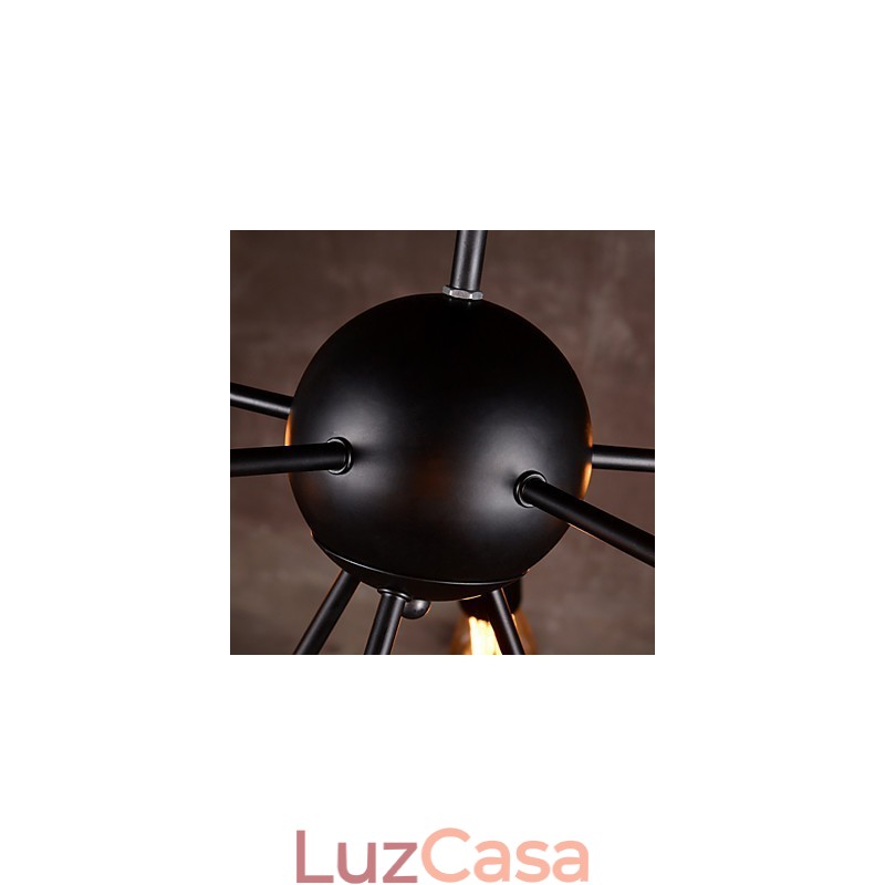 Lustre criativo de níquel escovado com 8 luzes