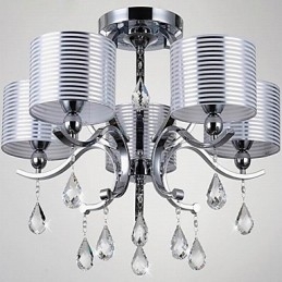 Lustre moderno de cristal K9 6 luzes