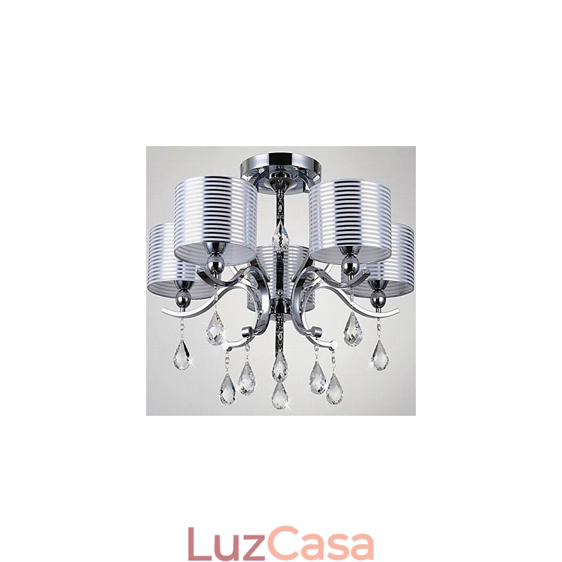 Lustre moderno de cristal K9 6 luzes