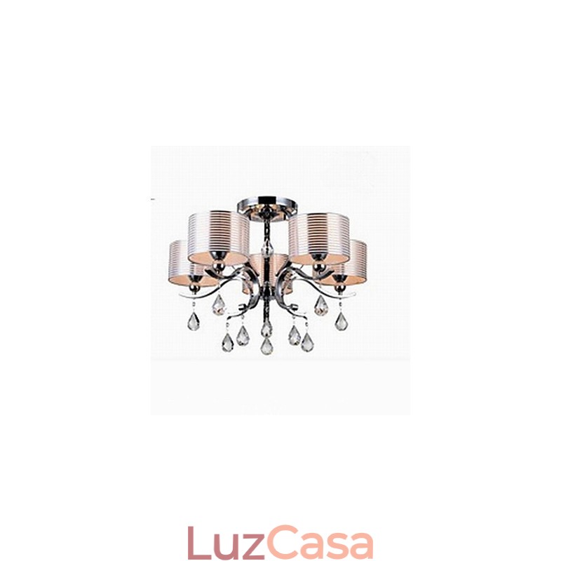 Lustre moderno de cristal K9 6 luzes