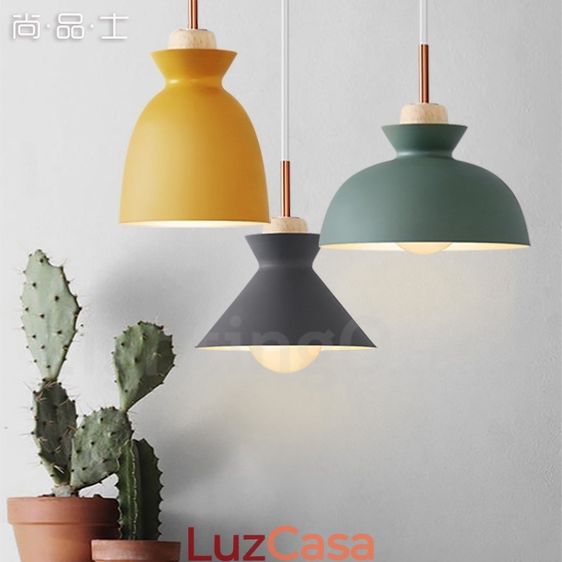 1 luz moderna contemporânea pendente de aço com sombra de liga de alumínio