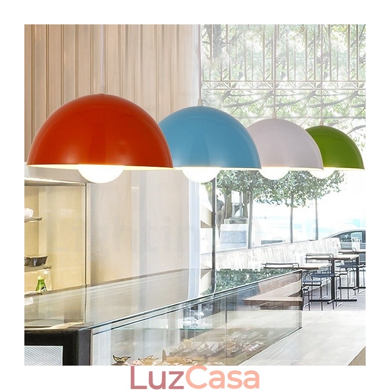 1 luz moderna contemporânea pendente de aço com sombra de liga de alumínio