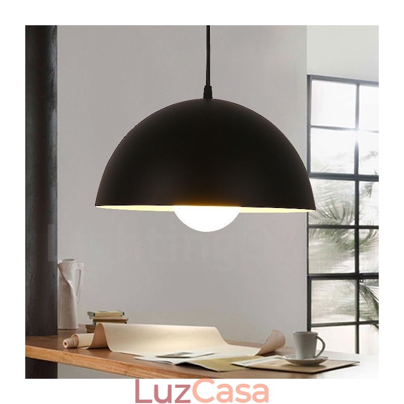 1 luz moderna contemporânea pendente de aço com sombra de liga de alumínio