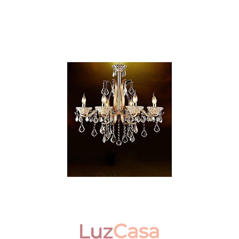Lustre de cristal de ferro forjado de ouro de alta qualidade 8 luzes