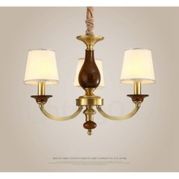3 Luz Retro Rústico Luxo Latão Pendente Lâmpada Lustre com Sombra de Vidro