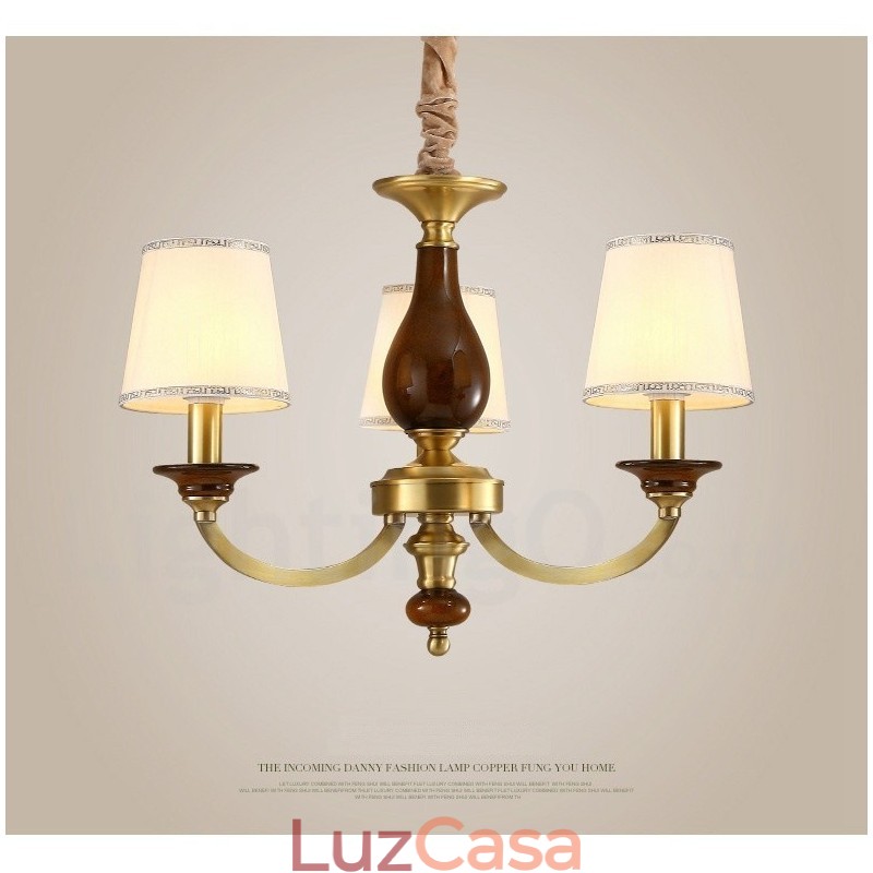 3 Luz Retro Rústico Luxo Latão Pendente Lâmpada Lustre com Sombra de Vidro