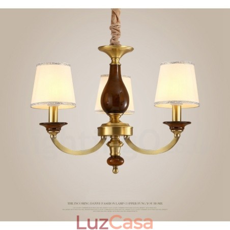 3 Luz Retro Rústico Luxo Latão Pendente Lâmpada Lustre com Sombra de Vidro