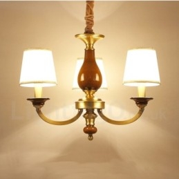 3 Luz Retro Rústico Luxo Latão Pendente Lâmpada Lustre com Sombra de Vidro