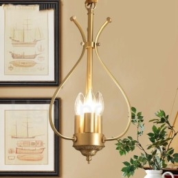 4 Luz Retro Rústico Luxo Latão Pendente Lâmpada Lustre