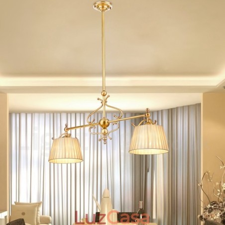 2 Luz Retro Rústico Luxo Latão Pendente Lâmpada Lustre com Tecido Sombra 2 Luz Retro Rústico Luxo Latão Pendente Lâmpada Lustre com Tecido Sombra