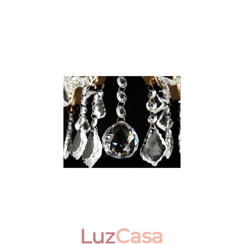 Lustre de cristal de ferro forjado de ouro de alta qualidade 8 luzes