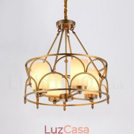 4 Luz Retro Rústico Luxo Latão Pendente Lâmpada Lustre com Sombra de Vidro 4 Luz Retro Rústico Luxo Latão Pendente Lâmpada Lustre com Sombra de Vidro