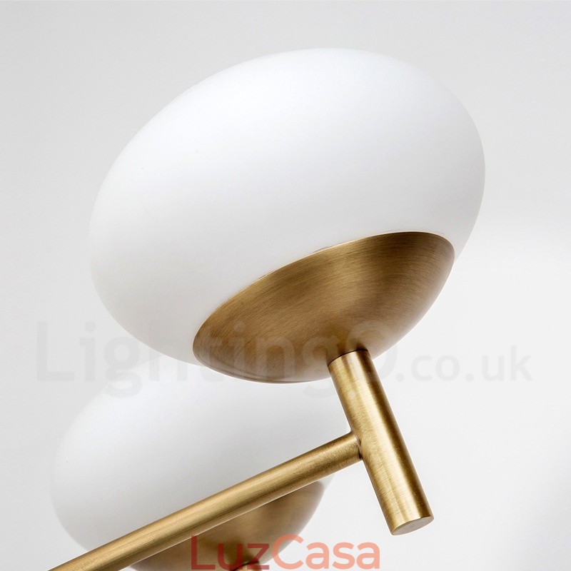 Lustre de pingente de latão luxuoso retrô rústico de 9 luzes com cúpula de vidro