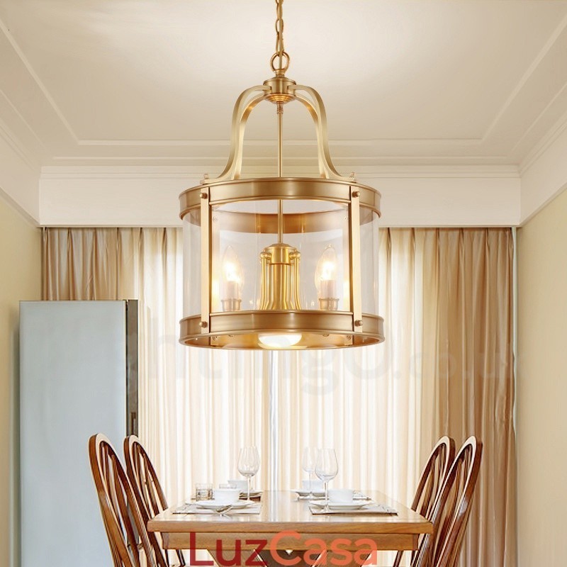 5 Luz Retro Rústico Luxo Latão Pendente Lâmpada Lustre com Sombra de Vidro