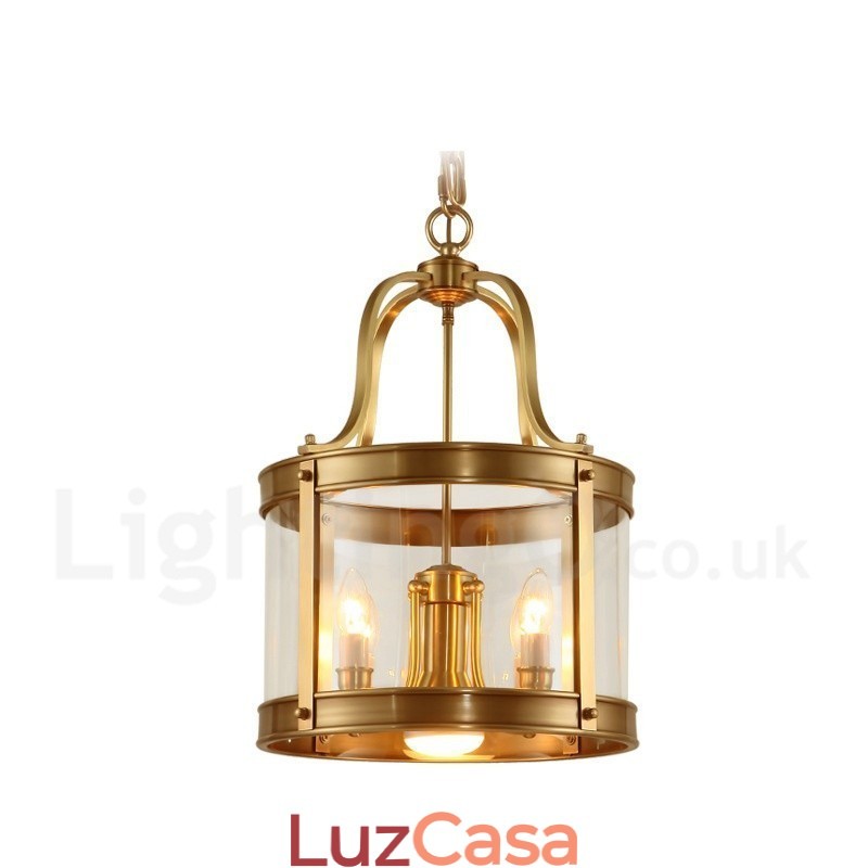 5 Luz Retro Rústico Luxo Latão Pendente Lâmpada Lustre com Sombra de Vidro