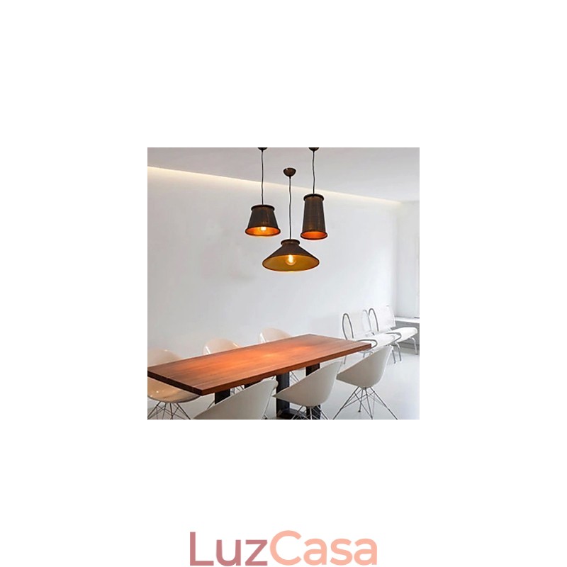 Lustre de 3 luzes estilo mini moderno e contemporâneo pingente de metal