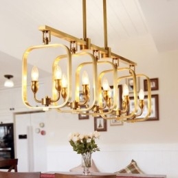 Lustre retrô rústico de luxo em latão com pingente