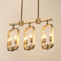 6 Luz Retro Rústico Luxo Latão Pendente Lâmpada Lustre