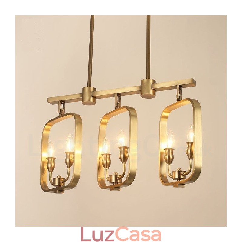 6 Luz Retro Rústico Luxo Latão Pendente Lâmpada Lustre