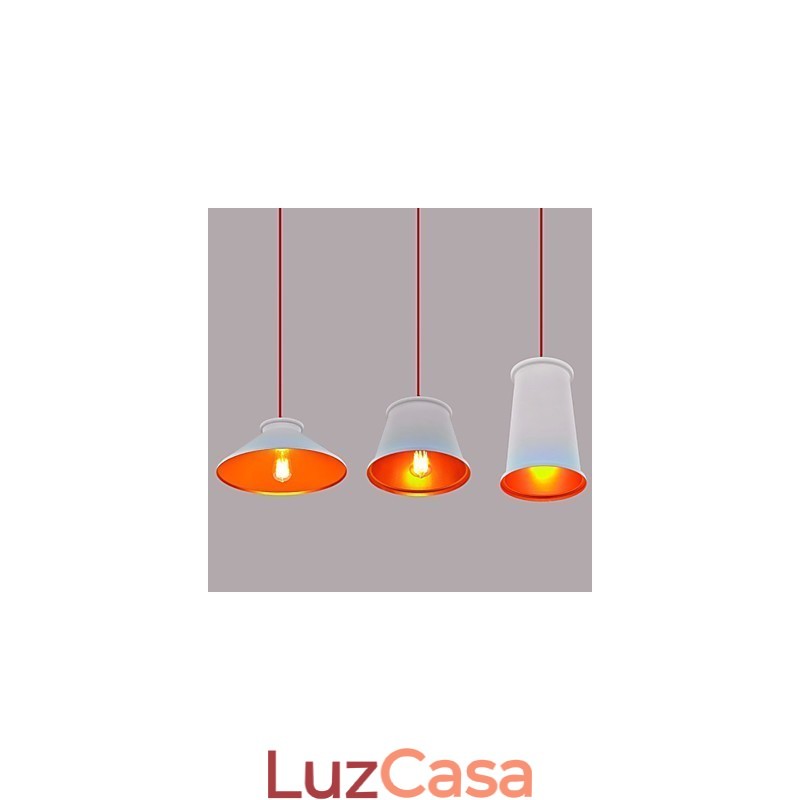 Lustre Mini Estilo Moderno Contemporâneo Metal 3 Luzes Pendentes