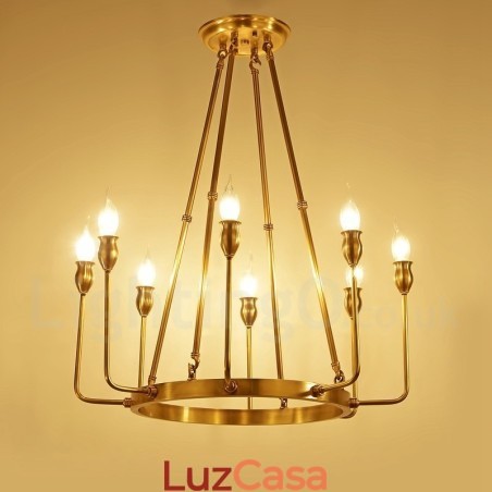 6 Luzes 8 Luzes Retro Rústico Luxo Latão Pendente Lâmpada Lustre 6 Luzes 8 Luzes Retro Rústico Luxo Latão Pendente Lâmpada Lustre