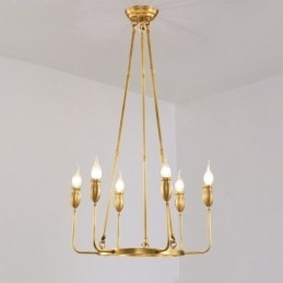 6 Luzes 8 Luzes Retro Rústico Luxo Latão Pendente Lâmpada Lustre
