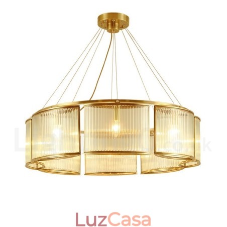 Lustre de pingente de latão luxuoso retrô rústico de 8 luzes com cúpula de vidro Lustre de pingente de latão luxuoso retrô rústico de 8 luzes com cúpula de vidro