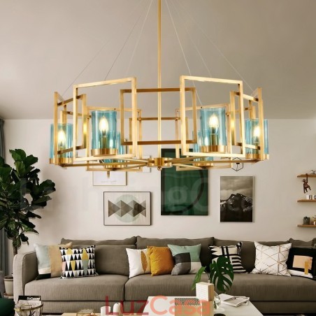 6 Luz Retro Rústico Luxo Latão Pendente Lâmpada Lustre com Sombra de Vidro 6 Luz Retro Rústico Luxo Latão Pendente Lâmpada Lustre com Sombra de Vidro